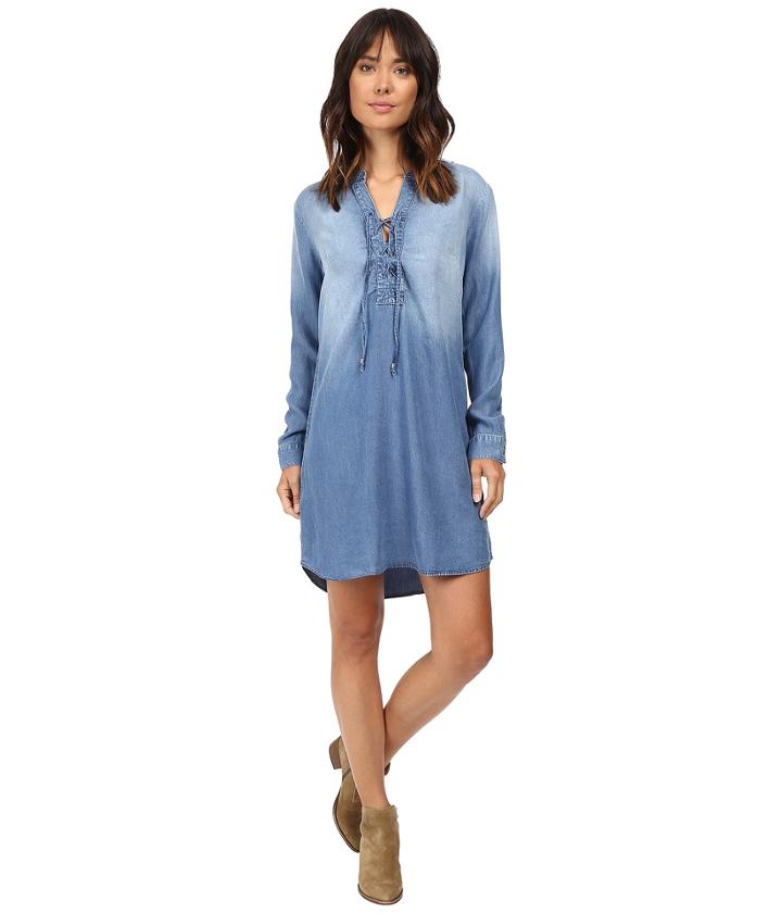 Splendid - Adelise Indigo Lace-up Shirtdress