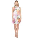 Calvin Klein - Floral Button Front Trapiz Dress