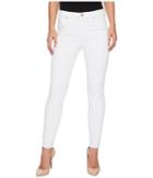 Hudson - Barbara High-waist Ankle W/ Raw Hem Super Skinny Jeans In Optical White