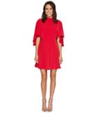 Maggy London - Cold Shoulder Crepe Fit And Flare