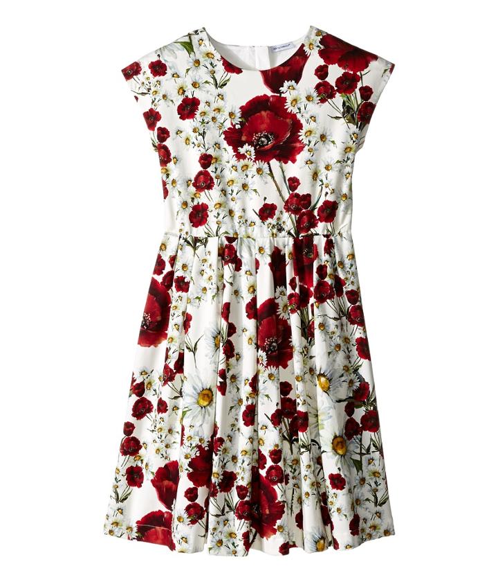 Dolce &amp; Gabbana Kids - Fiori Poplin Interlock Dress