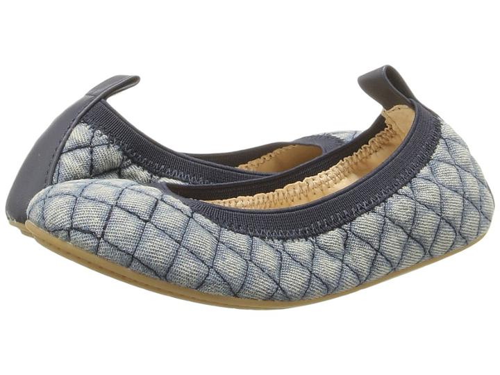 Yosi Samra Kids - Sammie Quilted Denim/alsina Leather Flat