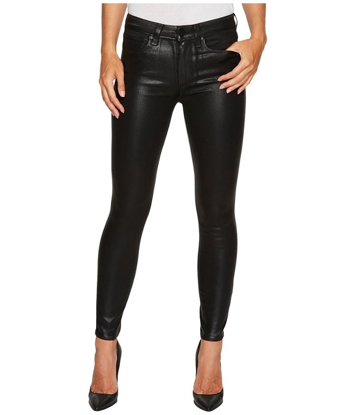 Paige - Hoxton Ankle In Black Fog Luxe Coating