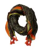 San Diego Hat Company - Bss1507os Leopard Print Scarf W/ Pol Color Border And Tassels