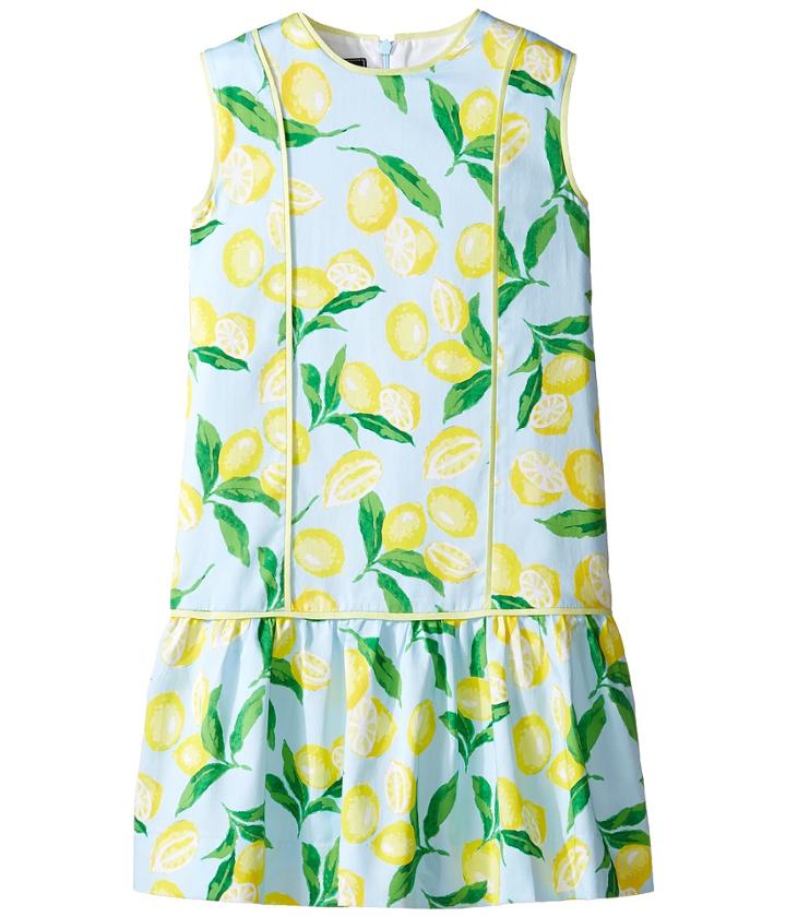 Oscar De La Renta Childrenswear - Painted Lemons Cotton Drop Waist Dress
