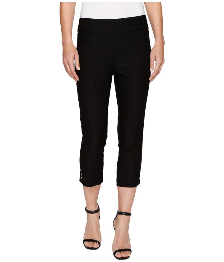 Tribal - Stretch Bengaline 22 Flatten It Capris W/ Snap Detail