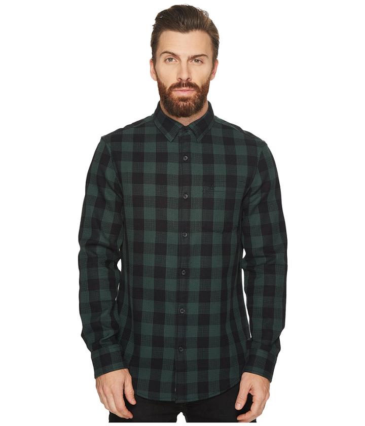 Original Penguin - Long Sleeve Waffle Buffalo Check Shirt