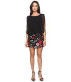 Aidan Mattox - Blousson Cocktail Dress With Multi Colored Embroidered Floral Lace Skirt