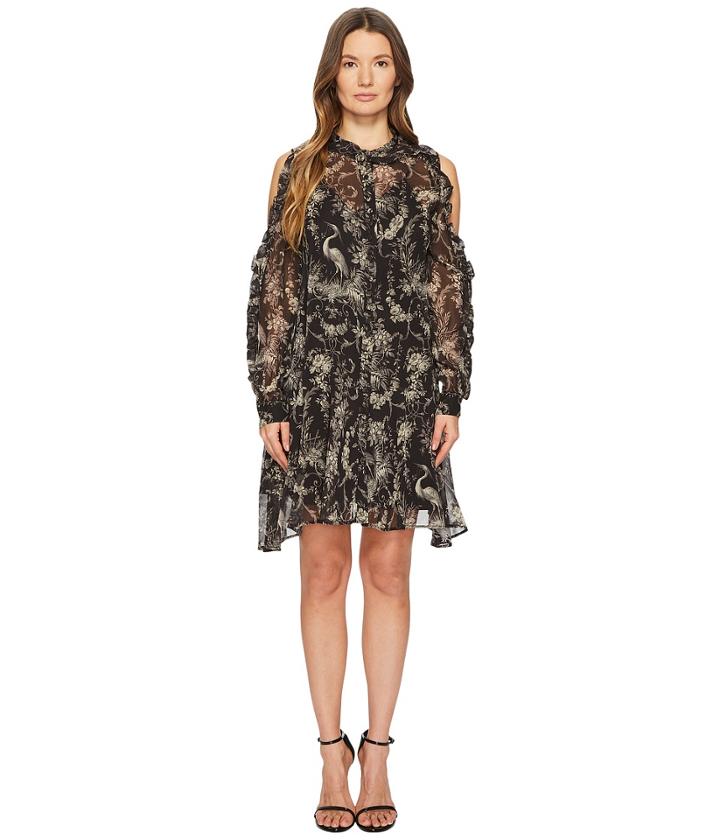 The Kooples - Loose Birdy-print Dress In Silk