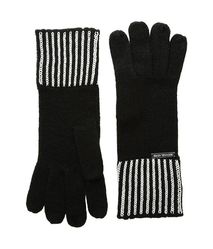 Michael Michael Kors - Pinstripe Double Face Jacquard Gloves
