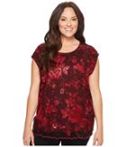 Vince Camuto Specialty Size - Plus Size Extend Shoulder Sequin Lace Blouse