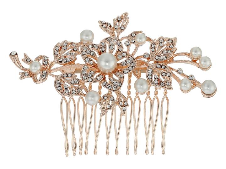Nina - Ladee Crystal Pearl Floral Comb