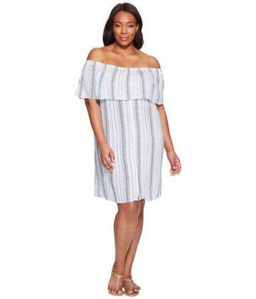 B Collection By Bobeau - Plus Size Rosie Off Shoulder Flounce Dress