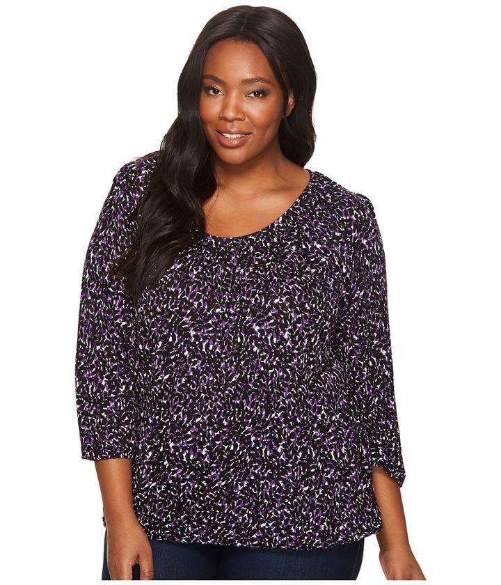 Michael Michael Kors - Plus Size Leaf Print Peasant Top