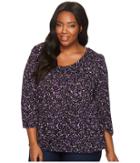 Michael Michael Kors - Plus Size Leaf Print Peasant Top