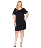 Calvin Klein Plus - Plus Size Short Sleeve Dress W/ Tie Sleeve