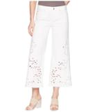 Liverpool - Lvpl By Liverpool Callie Cropped Wide Leg With Cut Out Eyelet Embroidery In Comfort Stretch Denim In Bright White