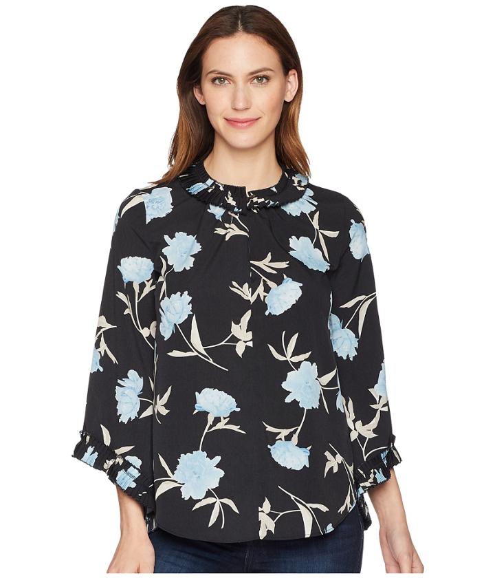 Ellen Tracy - Long Sleeve Top With Pleated Detail