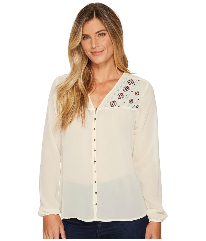 Cruel - Long Sleeve Poly Chiffon Peasant Blouse