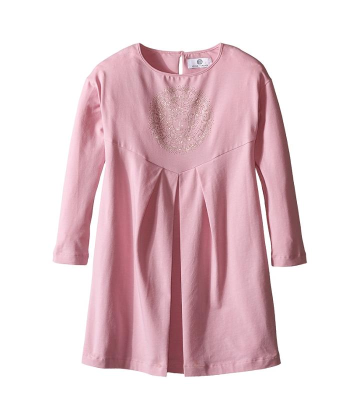 Versace Kids - Long Sleeve Jersey Dress With Medusa Logo Detail