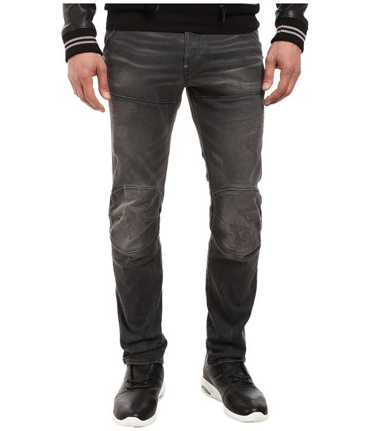 G-star - 5620 3d Slim In Ding Grey Stretch Denim Medium Aged Restored 92