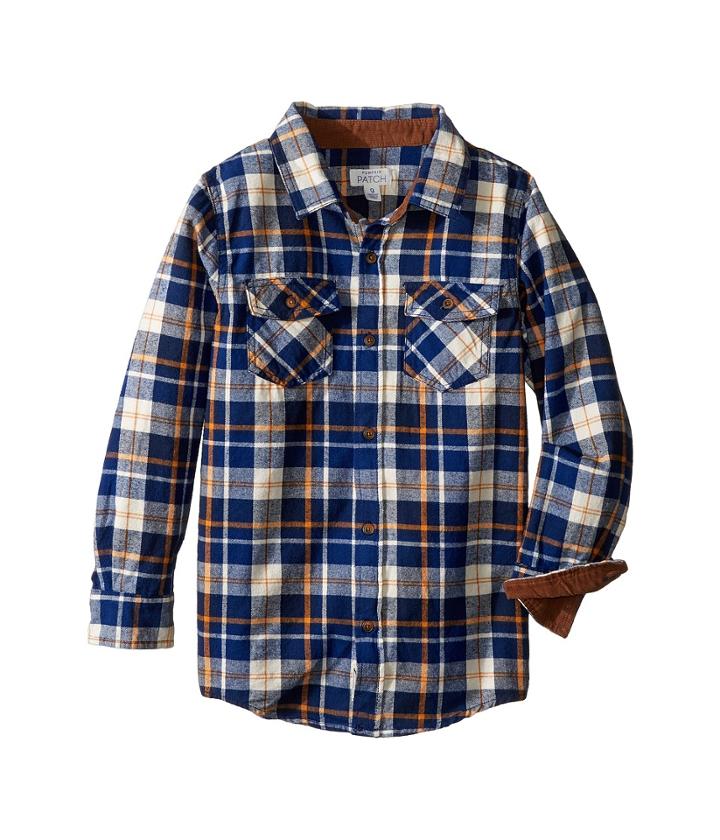 Pumpkin Patch Kids - Deep Blue Check Shirt