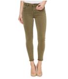 Liverpool - Avery Crop Released Hem In Pigment Dyed Slub Stretch Twill In Olive Night