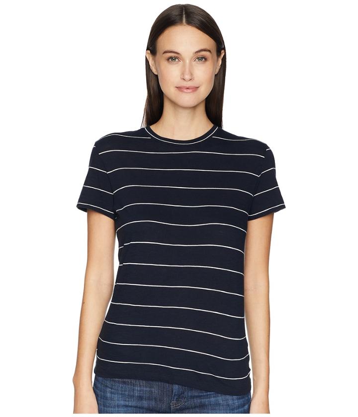 Vince - Skinny Stripe Short Sleeve Crew