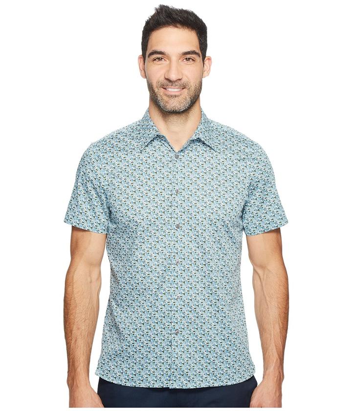 Perry Ellis - Short Sleeve Micro Multicolor Floral Shirt