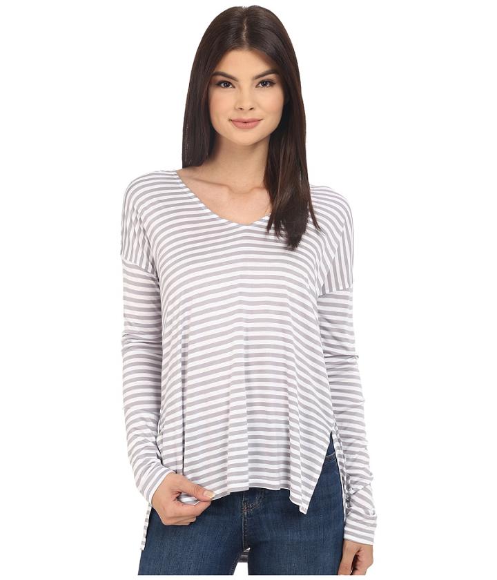 Jack By Bb Dakota - Bryton Yarn Dye Strip Rayon Jersey V-neck Top