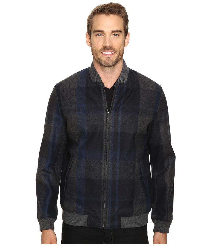 Perry Ellis - Plaid Wool Bomber