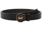 Michael Michael Kors - 25mm Veg Leather Belt On Tortoise Inlay Plaque Buckle