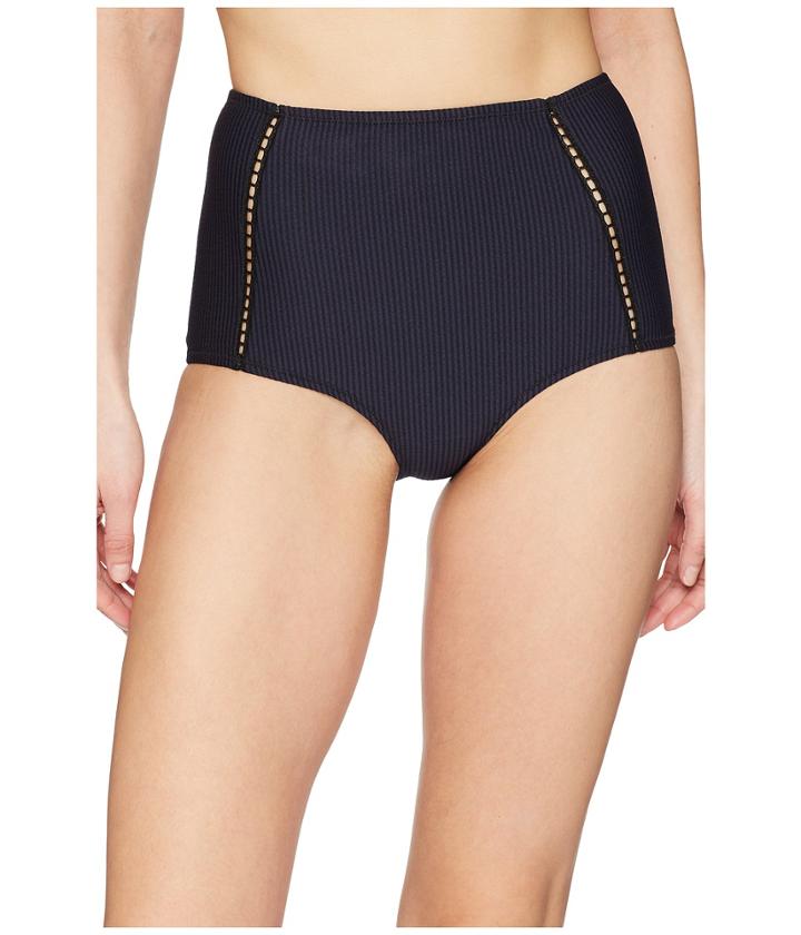 Jonathan Simkhai - Seersucker High-waist Bikini Bottoms