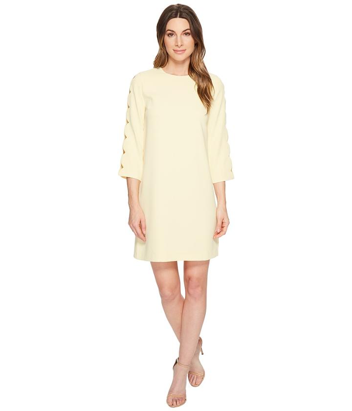 Cece - Long Sleeve Moss Crepe Shift Dress W/ Cut Outs