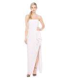 Halston Heritage - Strapless Notch Front Crepe Gown W/ Flounce