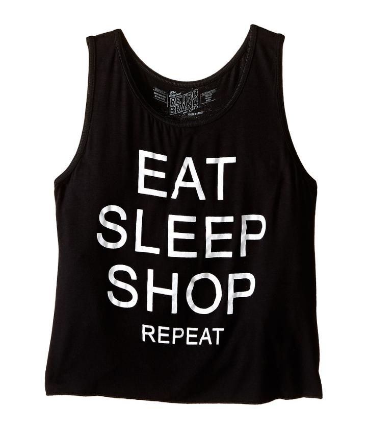 The Original Retro Brand Kids - Eat Sleep Shop Repeat Rayon Tank Top