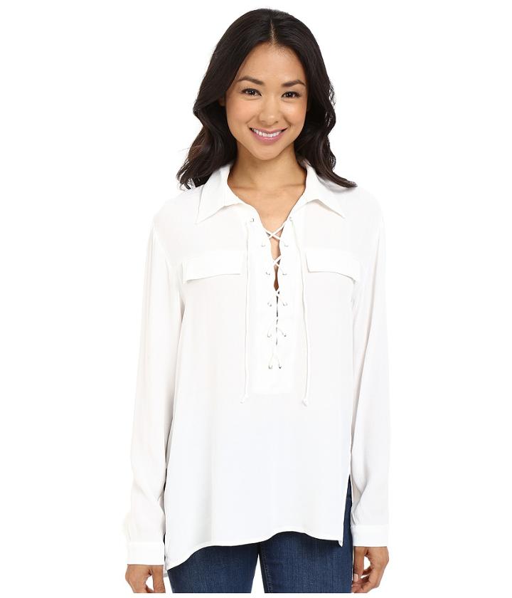 Brigitte Bailey - Lydia Long Sleeve Lace-up Top