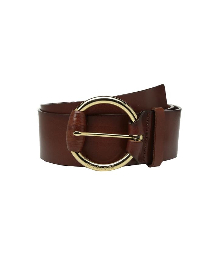 Michael Michael Kors - 55mm Veg Leather Panel Belt On Wrapped Buckle