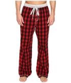 True Grit - Vintage Flannel Buffalo Check Flannel Pants With Heather Knit Trim
