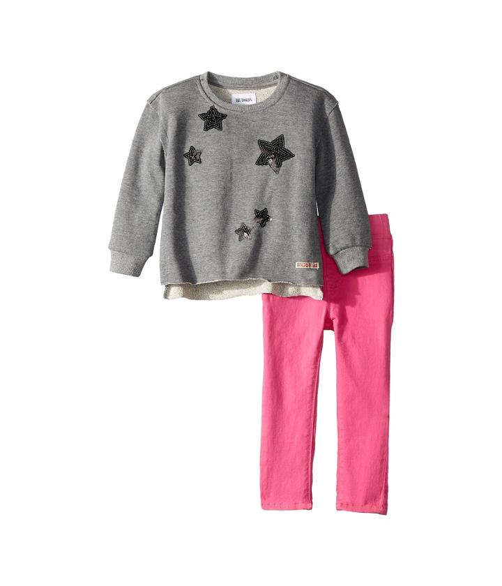Hudson Kids - Two-piece French Terry Pullover Sweatshirt W/ Sateen Pants Set