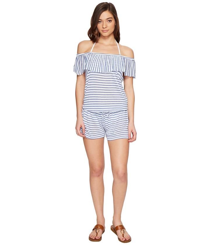 Splendid - Chambray All Day Off The Shoulder Romper Cover-up