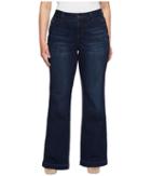 Jag Jeans Plus Size - Plus Size Farrah Wide Leg Crosshatch Denim In Night Breeze
