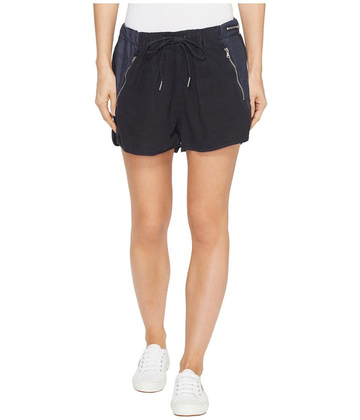 Blank Nyc - Drawstring Shorts With Zipper Detail In Midnight Hour