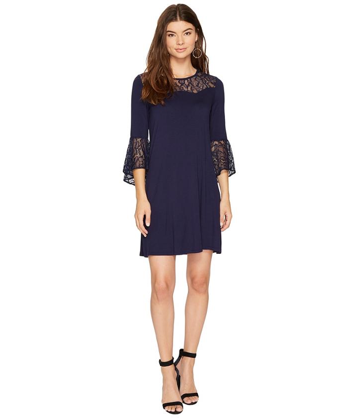 Kensie - Drapey French Terry Dress With Lace Detail Ks8k9888
