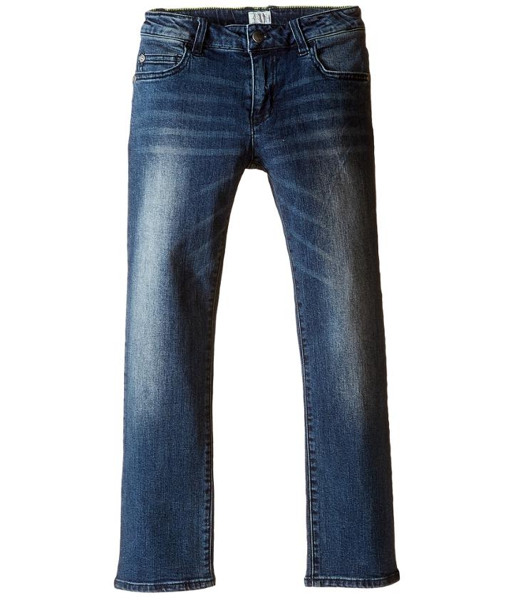 Armani Junior - Regular Fit Light Distressed Denim In Denim Indaco