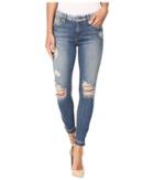 7 For All Mankind - The Ankle Skinny W/ Released Hem Destroy In Windsor Pink Tint