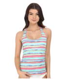Nautica - Lagoon Stripe Rem Soft Cup Tankini With Grommet Detail Na23146