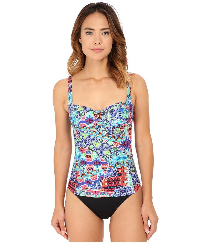 La Blanca - Barbados Over The Shoulder Sweetheart Tankini Top