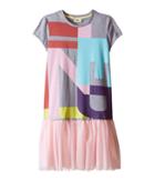 Fendi Kids - Logo T-shirt Dress With Tulle Detail