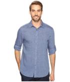 Perry Ellis - Solid Rolled-sleeve Linen Shirt